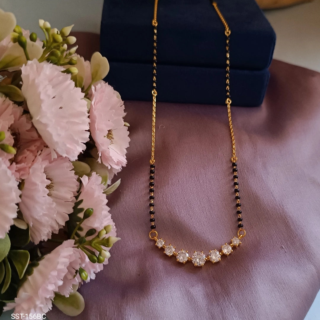 SST 156BC | 7 DIAMOND SOLITAIRE MANGALSUTRA IN BC CHAIN