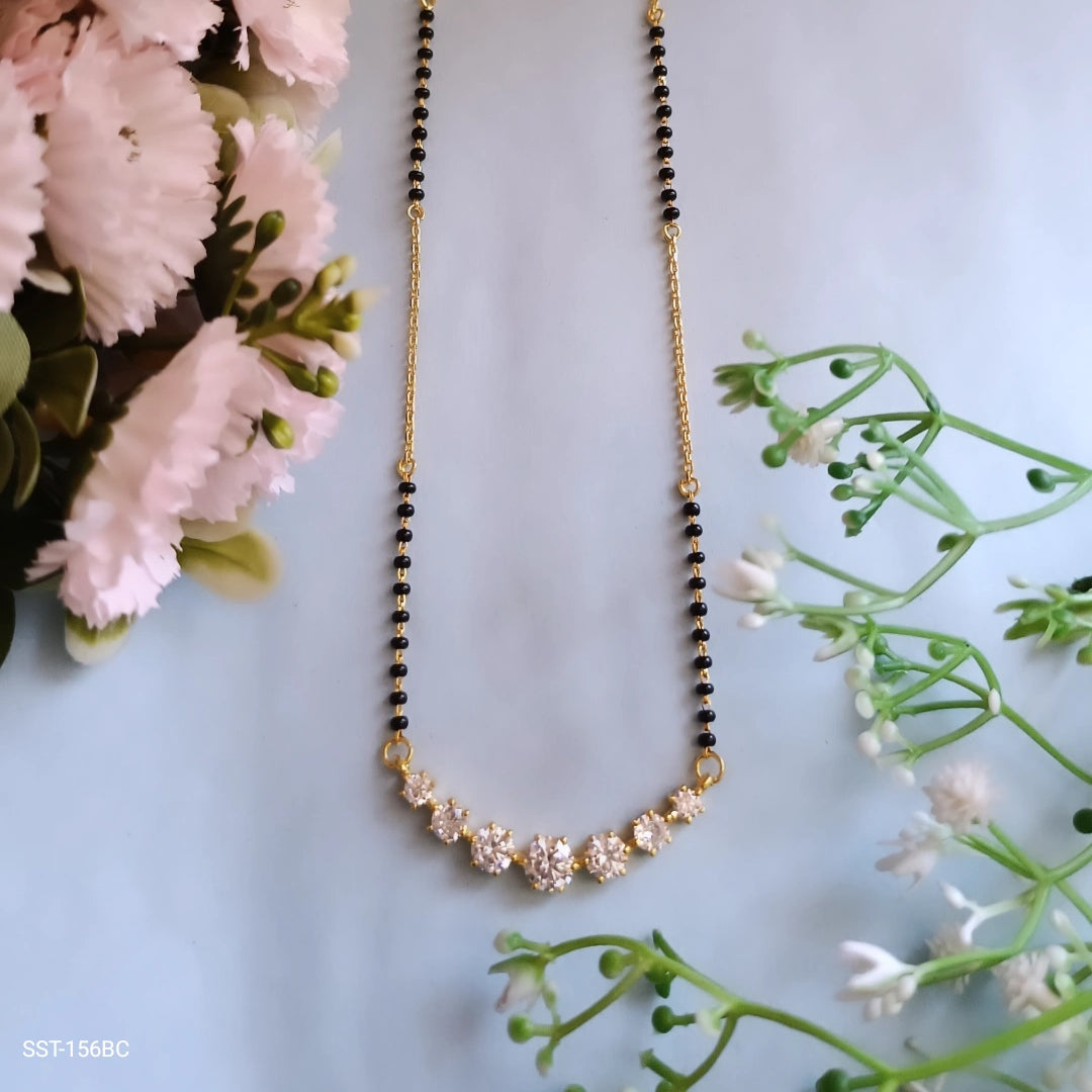 SST 156BC | 7 DIAMOND SOLITAIRE MANGALSUTRA IN BC CHAIN