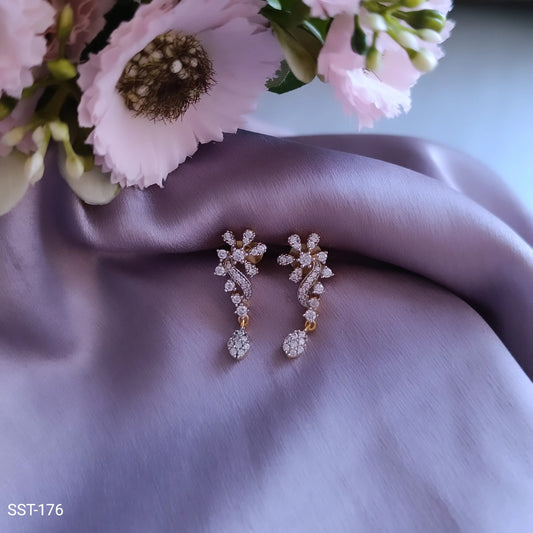 SST 176 | FLORAL DIAMOND DROP EARRINGS
