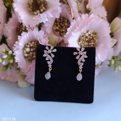 SST 176 | FLORAL DIAMOND DROP EARRINGS