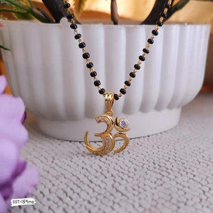 SST 159MS | OM SYMBOL BEAD CHAIN NECKLACE