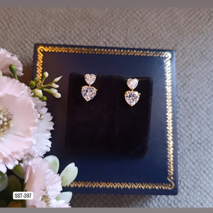 SST 397 | HEART-SHAPED DIAMOND STUD EARRINGS