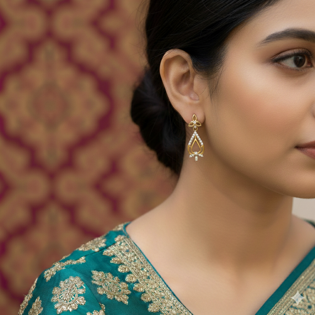 SST 476 | CZ TEARDROP DANGLER EARRINGS - DELICATE SPARKLE