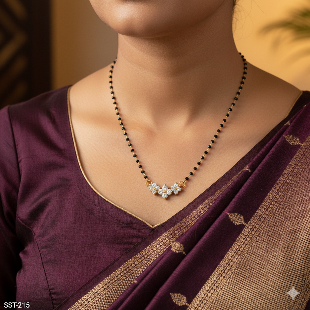 SST 215 |  DIAMOND CLUSTER PENDANT MANGALSUTRA