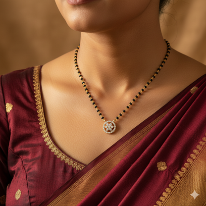 SST 178 | ROUND DIAMOND MANGALSUTRA NECKLACE