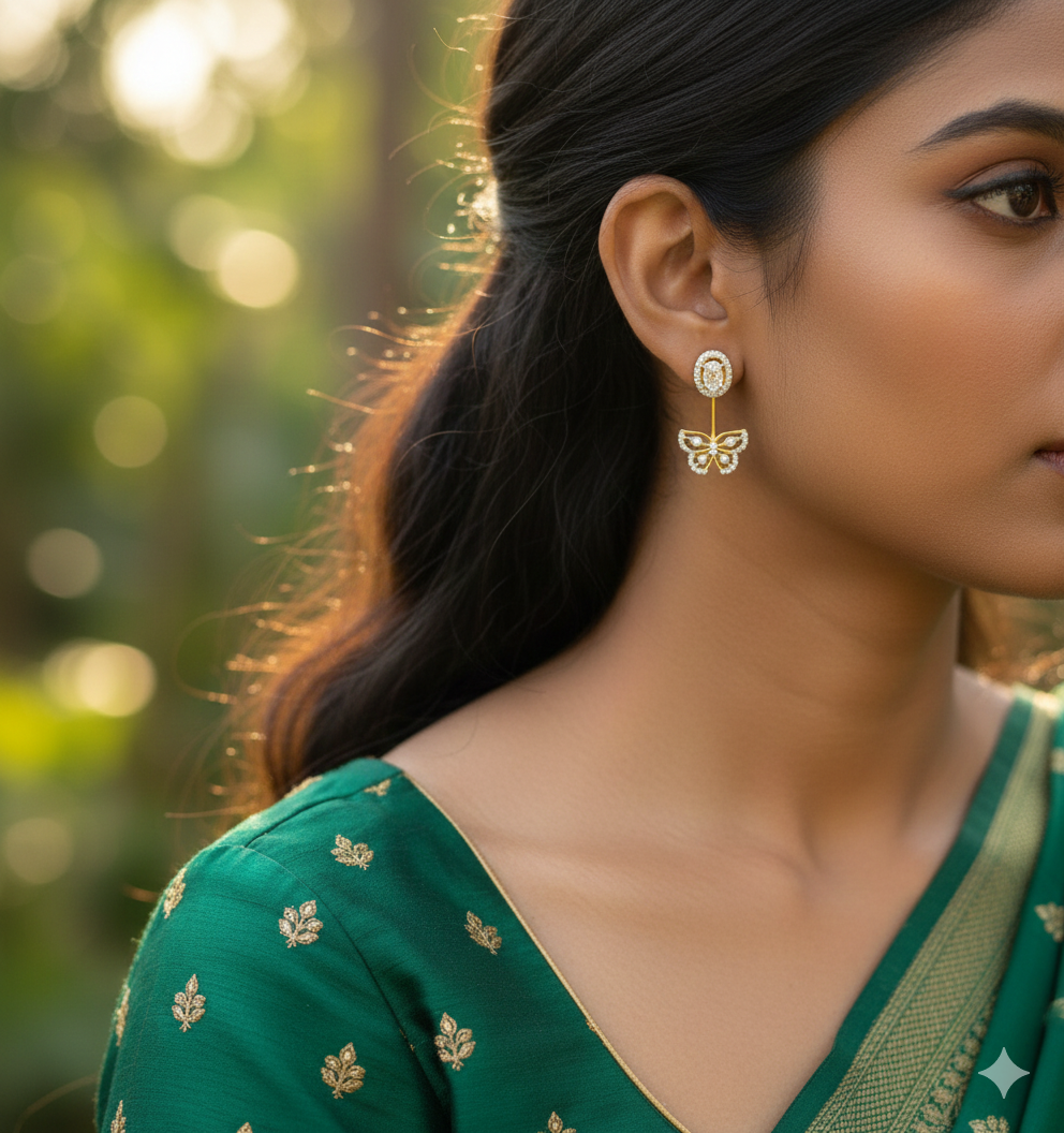 SST 431 | ELEGANT BUTTERFLY DROP EARRINGS