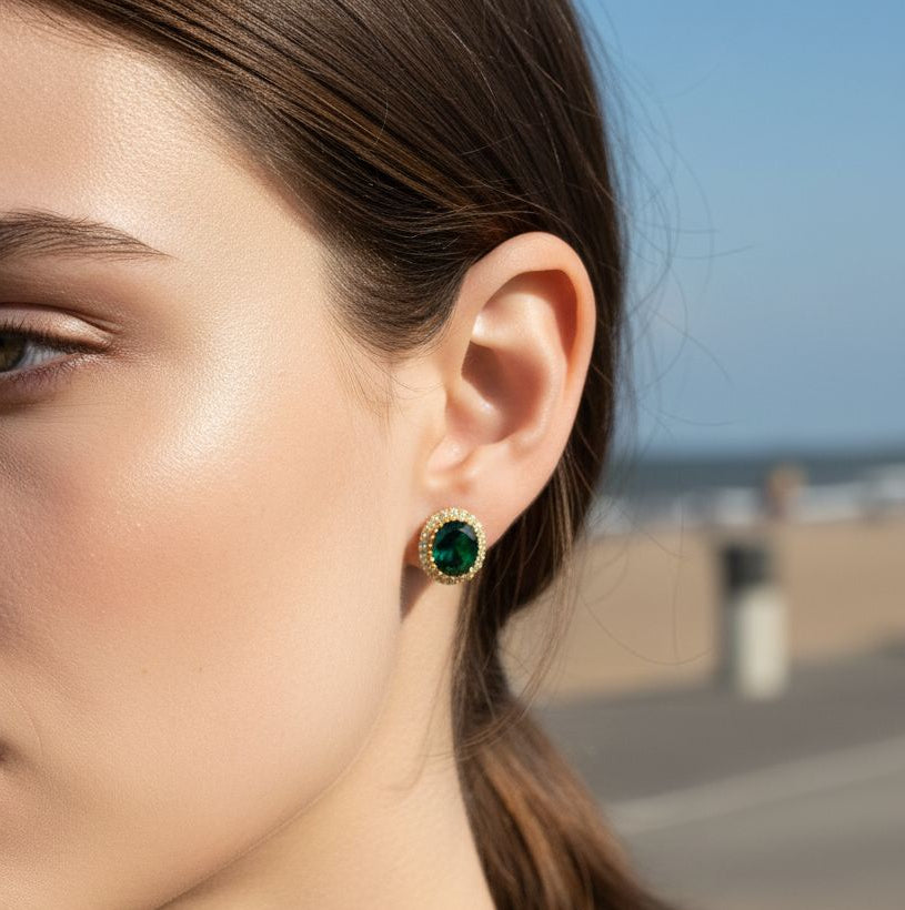 SST 062 Green | RADIANCE STUD EARRINGS