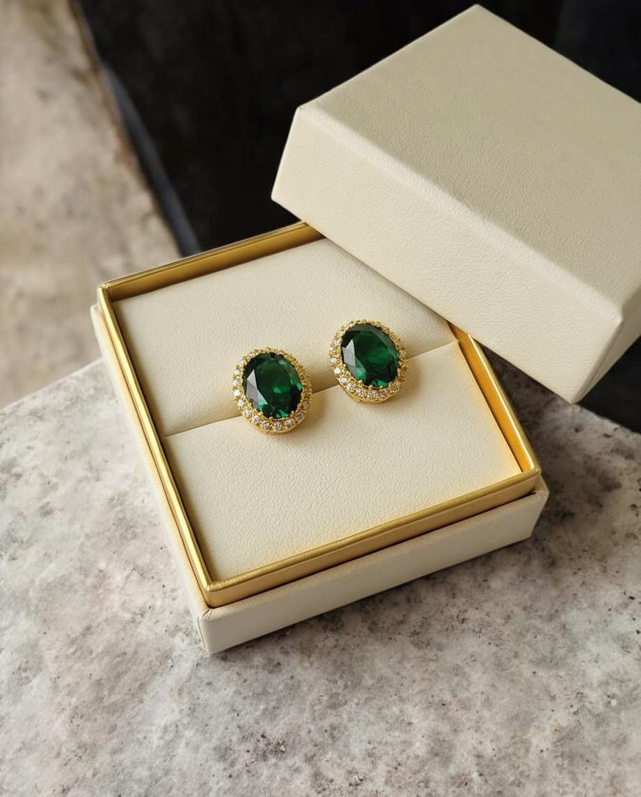 SST 062 Green | RADIANCE STUD EARRINGS