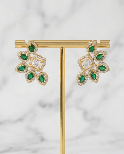 SST 063 | EMERALD FLORAL STARBURST EARRINGS