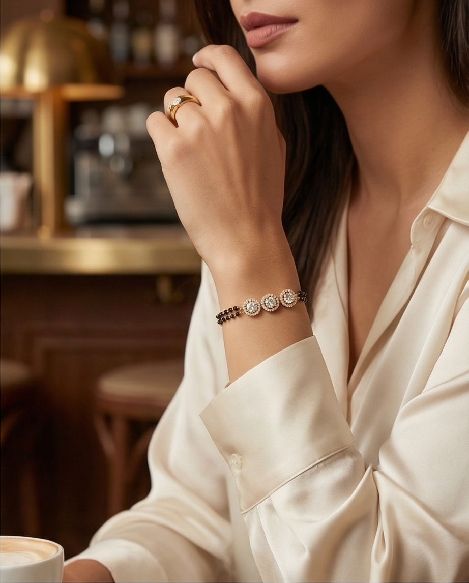SST 059 | LIFE CYCLE ROUND HALO MANGALSUTRA BRACELET