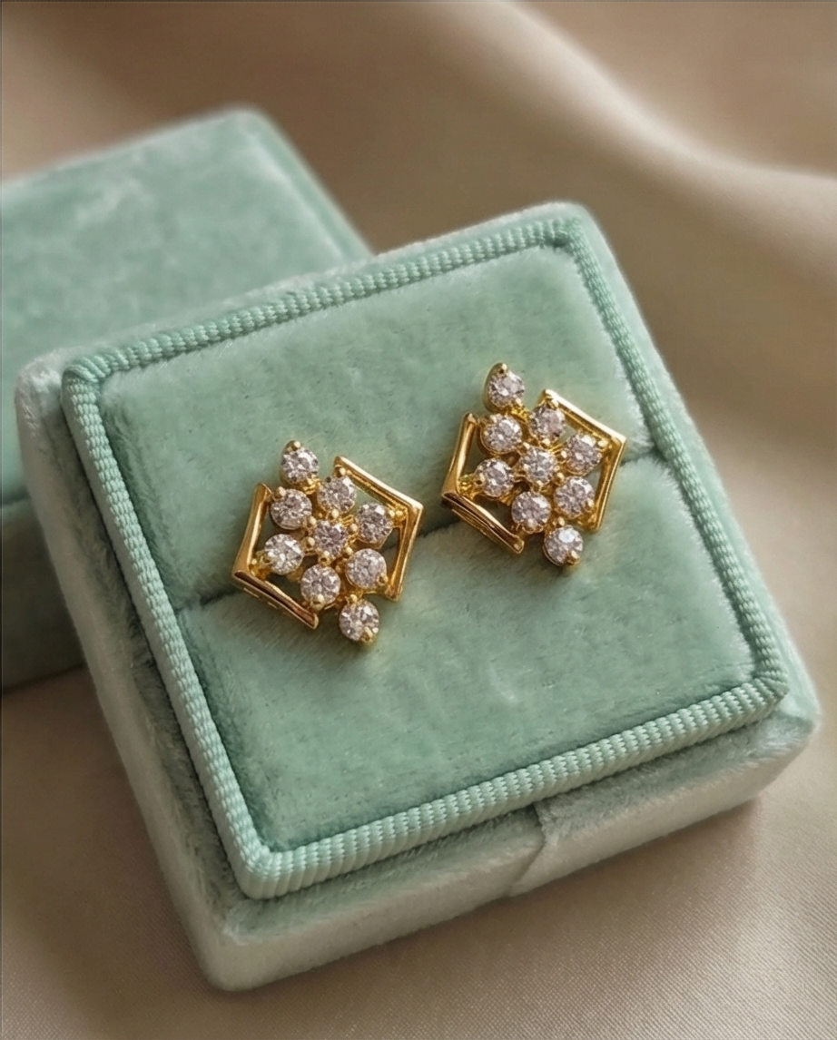 SST 546 | RADIANT SQUARE DIAMOND EARRINGS