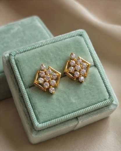 SST 546 | RADIANT SQUARE DIAMOND EARRINGS