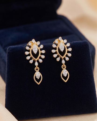 SST 484 | ELEGANT DROP EARRINGS WITH DIAMOND ACCENTS