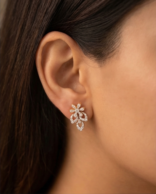 SST 262 | FLORAL DIAMOND EARRINGS
