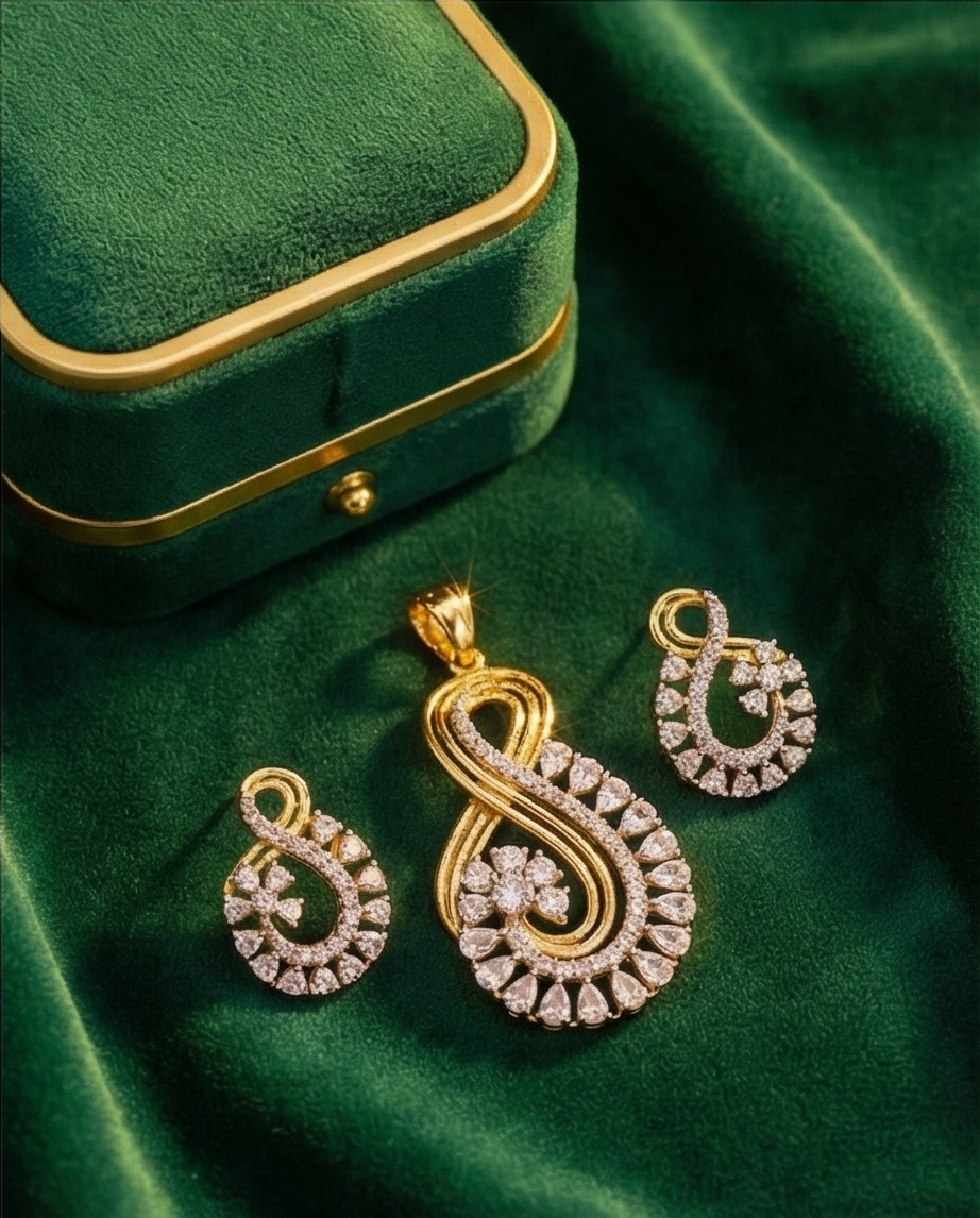 SST 219 | INFINITY DESIGNED PENDANT AND EARRING SET