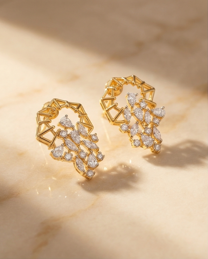 SST 497 | GEOMETRIC CLUSTER STUD EARRINGS