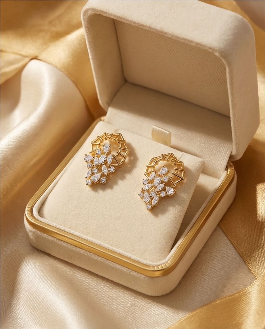 SST 497 | GEOMETRIC CLUSTER STUD EARRINGS