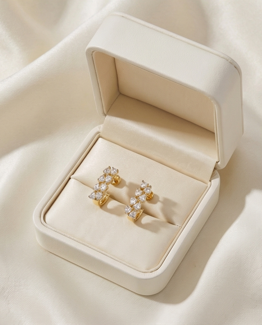 SST 593 |  RADIANT PEAR-CUT CRYSTAL BALI EARRINGS