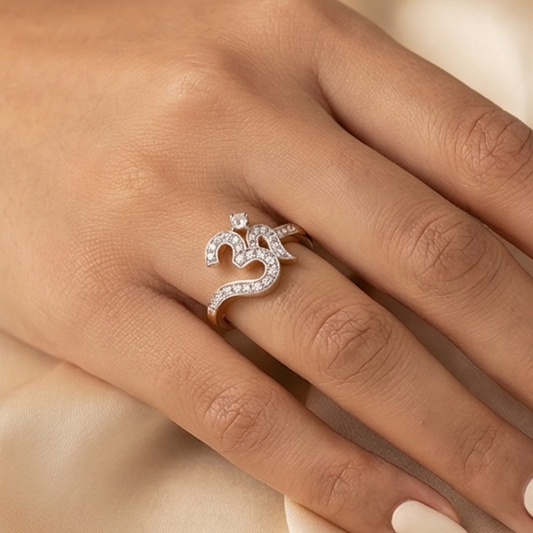 SST 485 | ELEGANT DIAMOND STUDDED OM RING