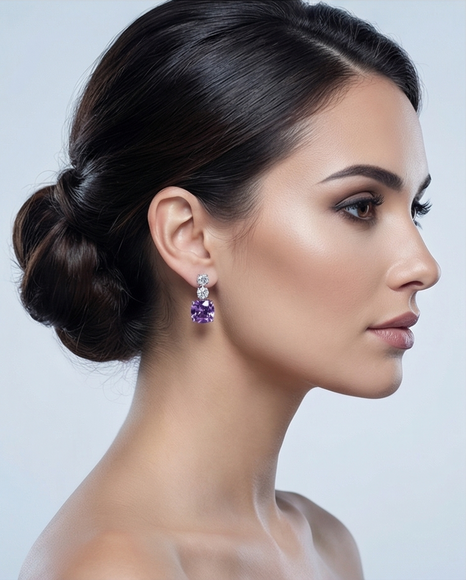 SST 412 |  ELEGANT COLORED GEM STUD EARRINGS