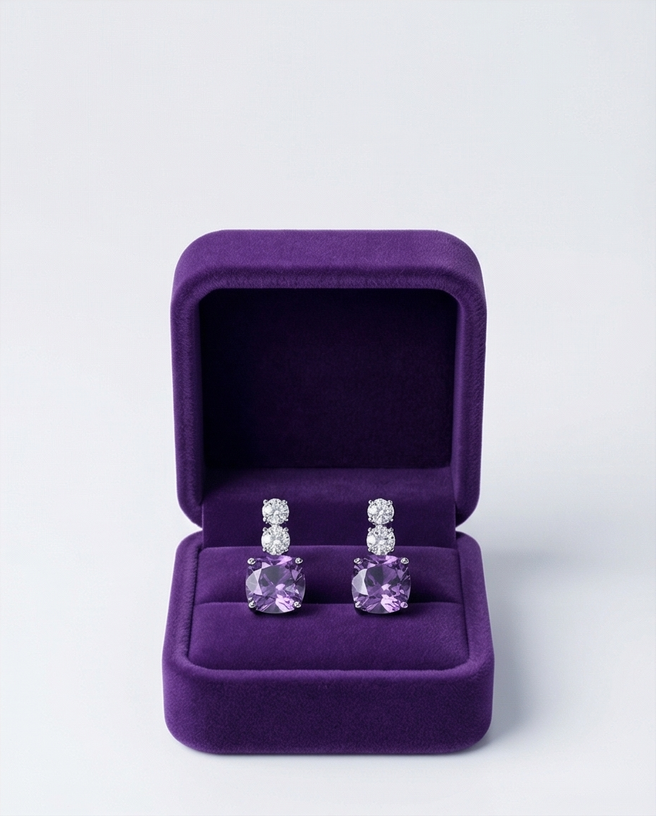 SST 412 |  ELEGANT COLORED GEM STUD EARRINGS