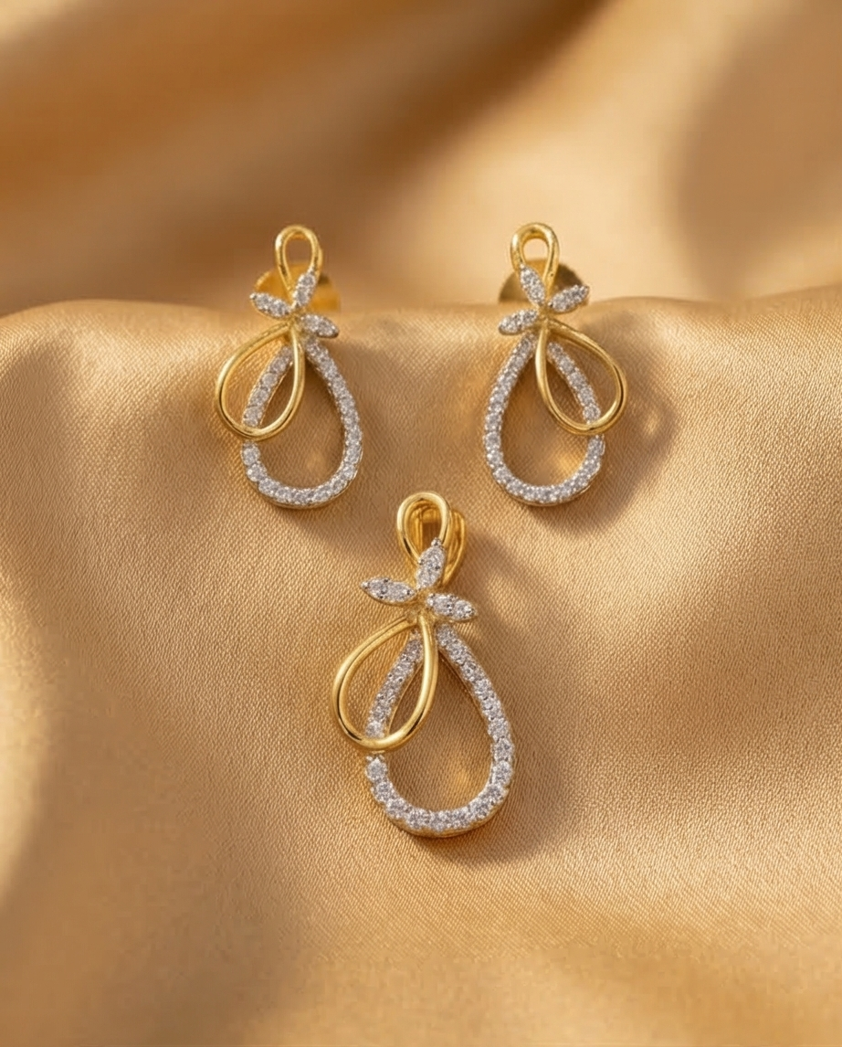 SST 515 | TWIRLING TEARDROP PENDANT SET