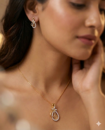 SST 515 | TWIRLING TEARDROP PENDANT SET