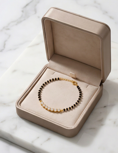 SST 188 | SOLITAIRE BLACK BEADS BRACELET