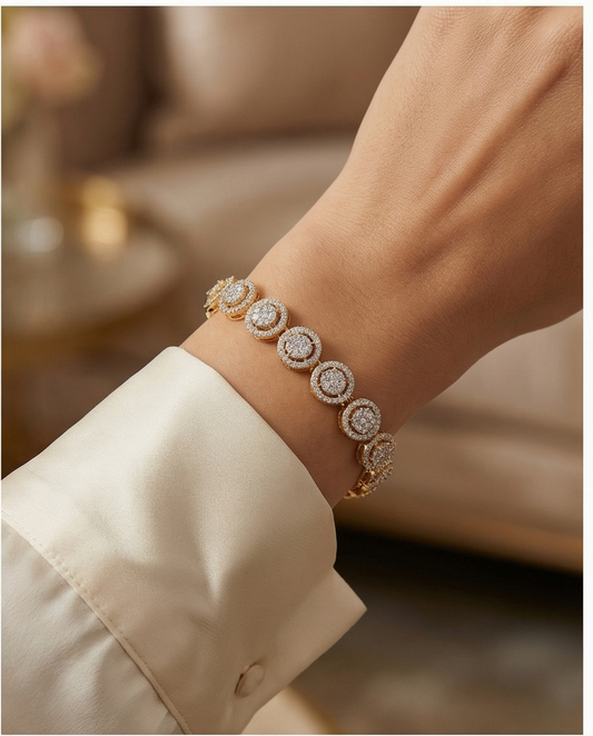 SST 599 | DIAMOND HALO LINK TENNIS BRACELET