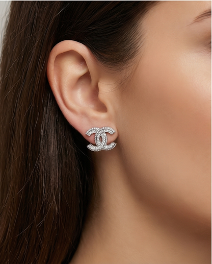 SST 022 | INTERLOCK CUBIC ZIRCONIA EARRINGS