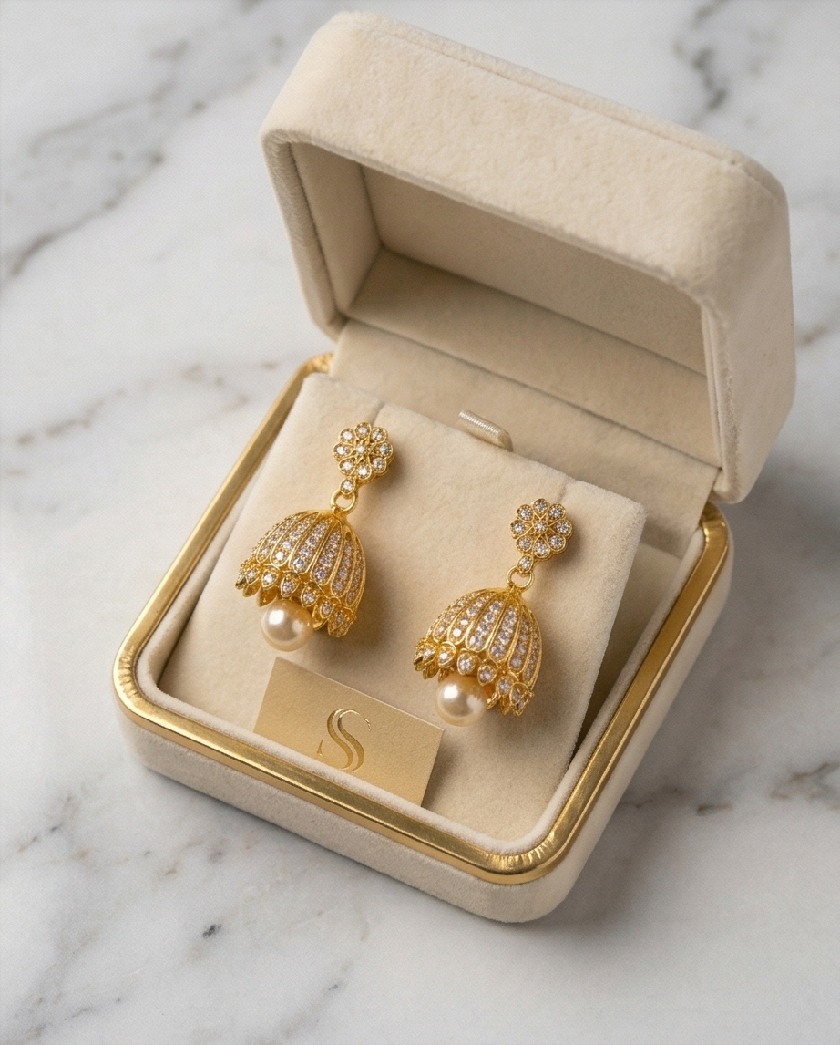SST 514 | PEARL JEWEL JHUMKA EARRINGS