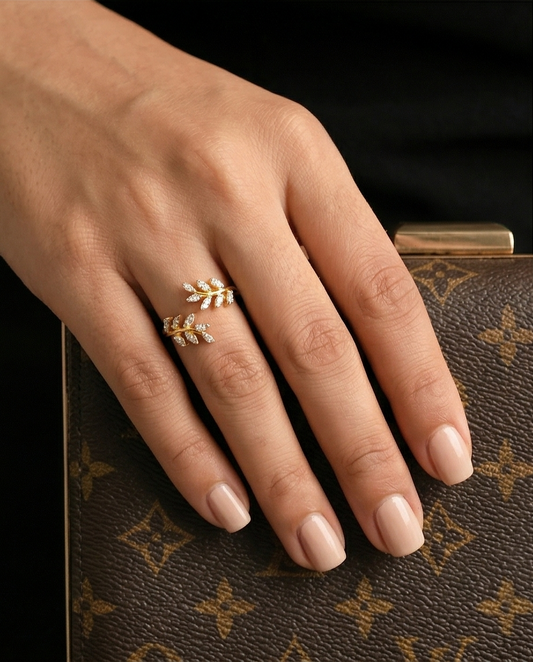 SST 604 | LEAF DESIGN OPEN RING
