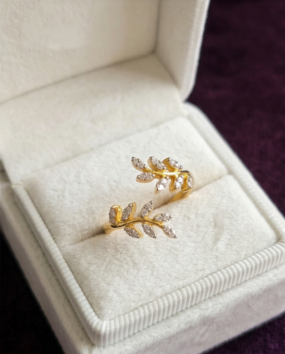SST 604 | LEAF DESIGN OPEN RING