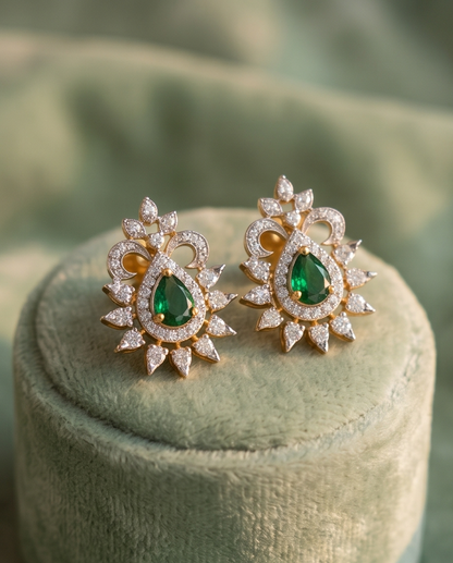 SST 261 | EMERALD AND DIAMOND EARRINGS