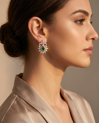 SST 261 | EMERALD AND DIAMOND EARRINGS