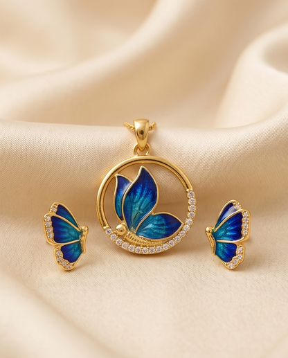 SST 338+339 | LUMINOUS BUTTERFLY PENDANT EARRINGS SET