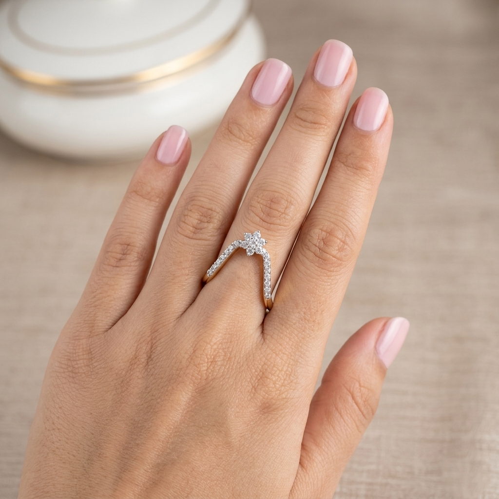 SST 140 | FLORAL ELEGANCE DIAMOND VANKI RING