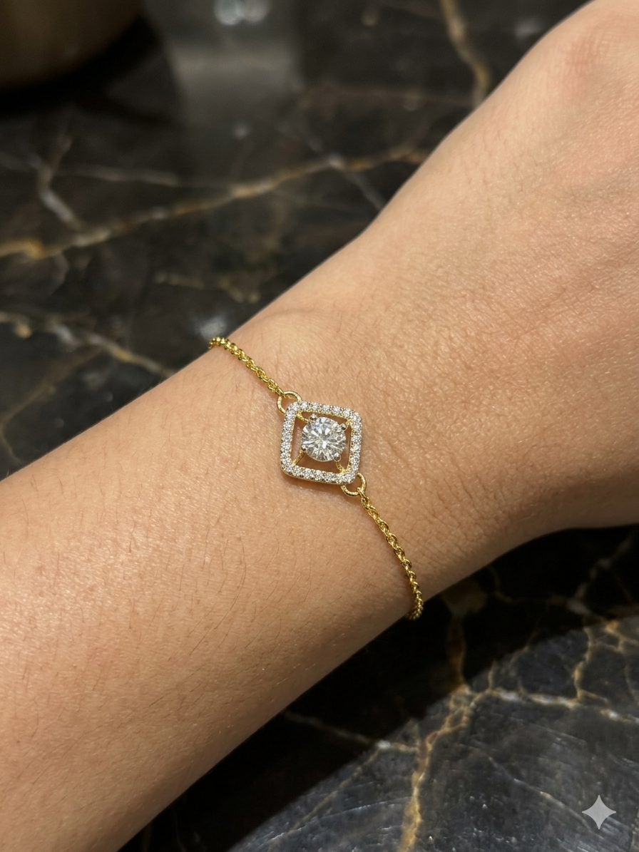 SST 612 | RADIANT HALO CRYSTAL CHAIN HAND MANGALSUTRA