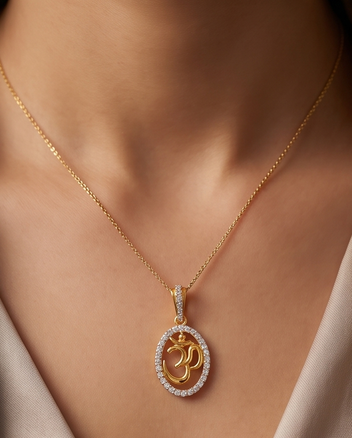 SST 614 | OM SYMBOL HALO PENDANT