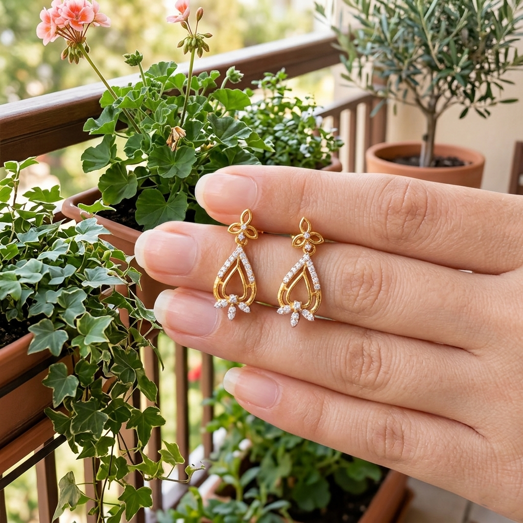 SST 476 | CZ TEARDROP DANGLER EARRINGS - DELICATE SPARKLE