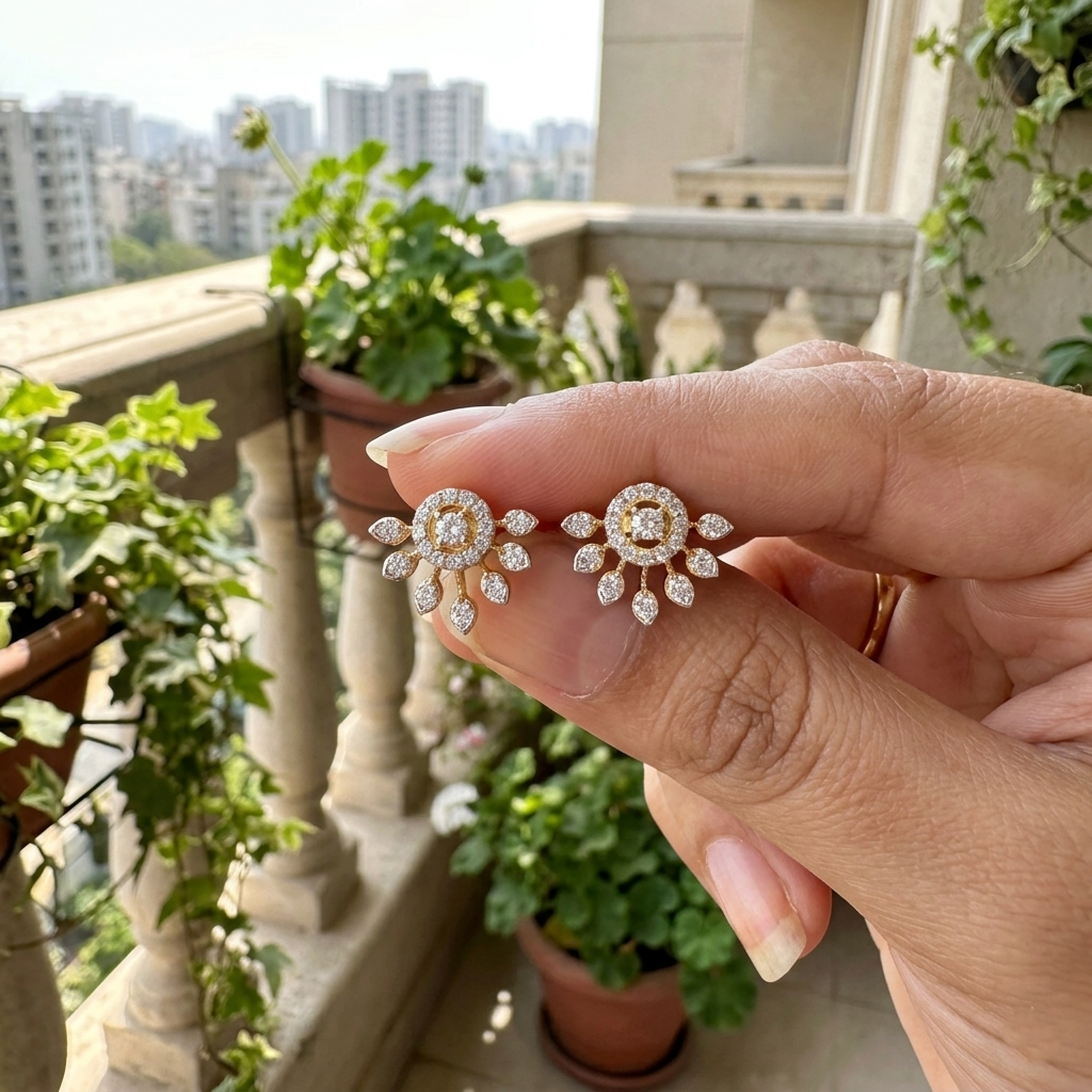 SST 441 | ELEGANT SUNBURST STUD EARRINGS