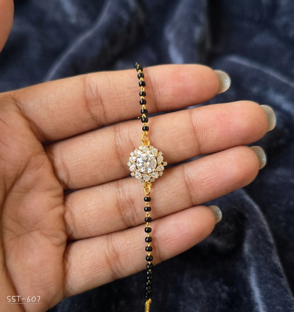 SST 607 | RADIANT HALO DIAMOND MANGALSUTRA BRACELET