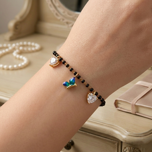 SST 424 | CHARMING BUTTERFLY AND HEART DESIGNED HAND MANGALSUTRA