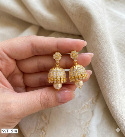 SST 514 | PEARL JEWEL JHUMKA EARRINGS
