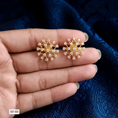 SST 500 | STARBURST STUD EARRINGS WITH RADIANT STONES