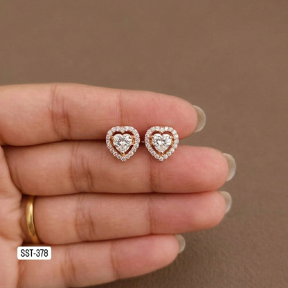 SST 378 | HEART SPARKLING STUD EARRINGS