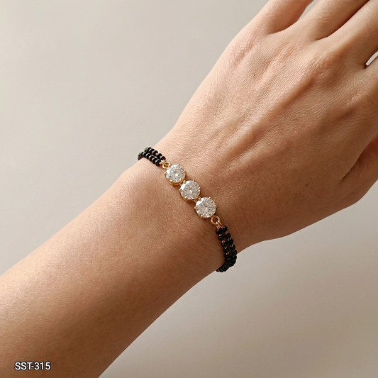 SST 315 |  TRIPLE CRYSTAL HAND MANGALSUTRA