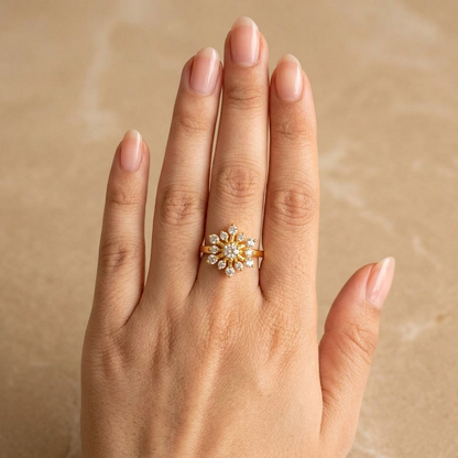 SST 200 | SUNFLOWER FLORAL PRIVILEGE DESIGNER DIAMOND RING