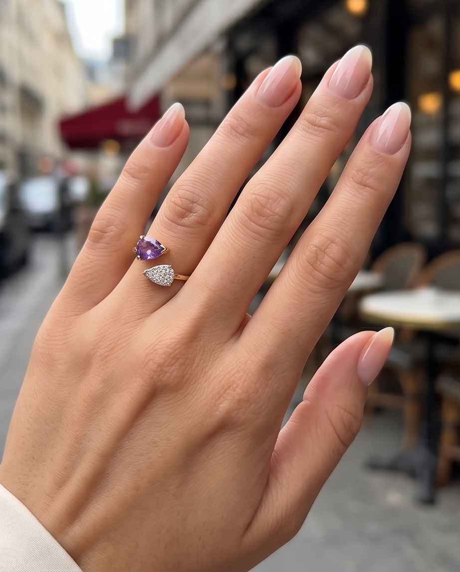 SST 623 | AMETHYST HEART OPEN RING