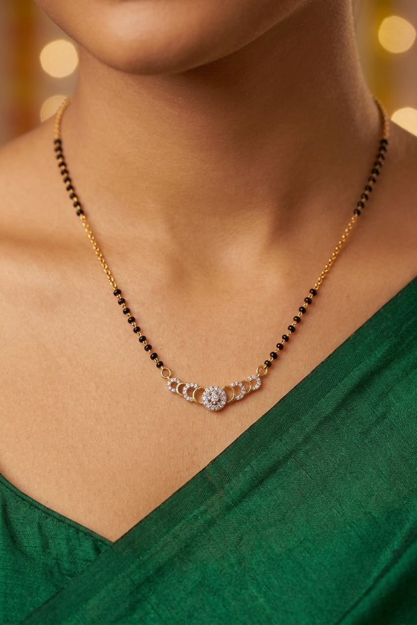 SST 602 | ELEGANT CRYSTAL CURVE MANGALSUTRA